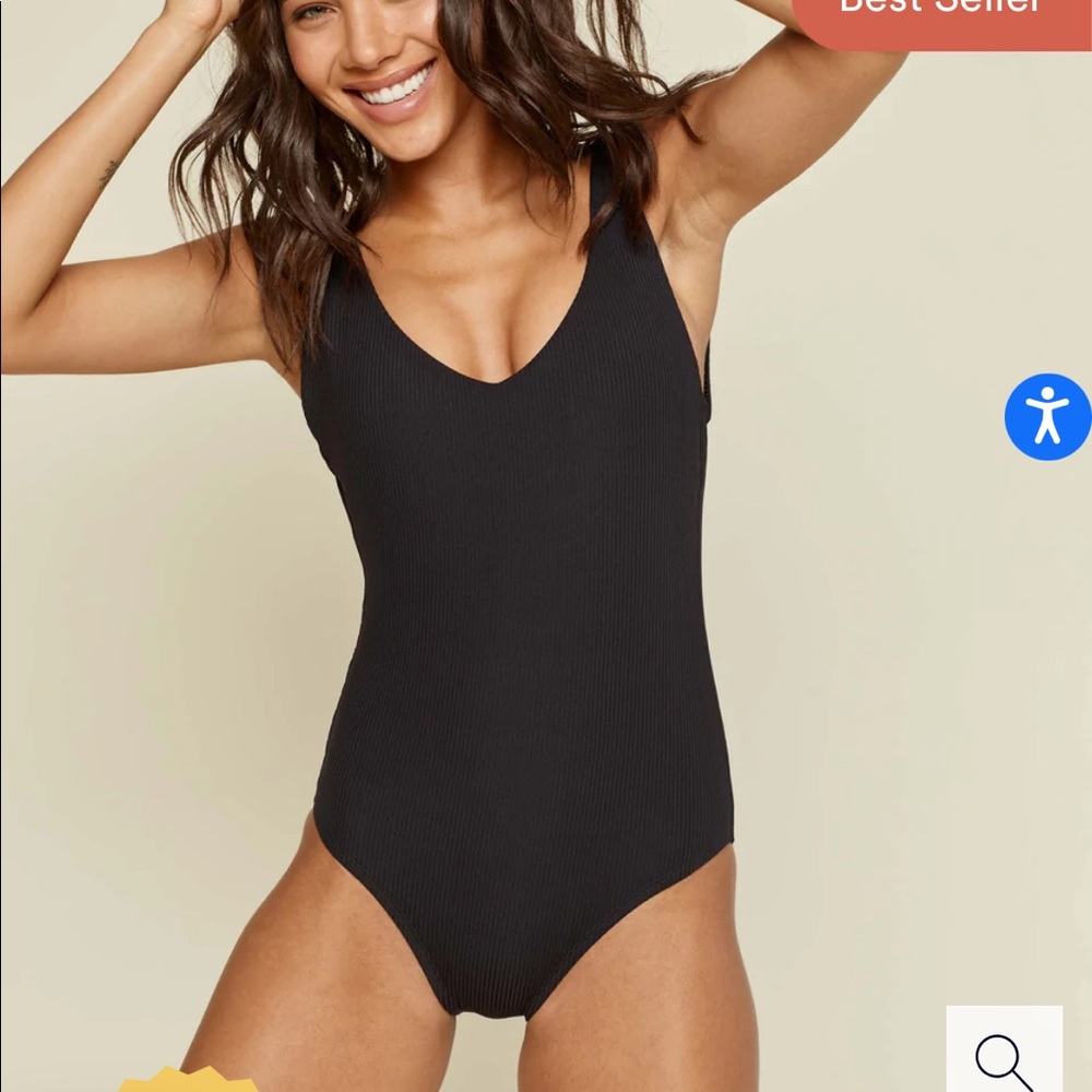 NEW- WORN ONCE - IBIZA ANDIE RIBBED ONE PIECE